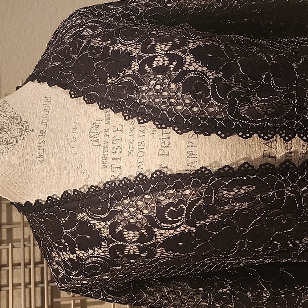 NWOT Isaac Mizrahi Lace Duster Black Sz XXS - Picture 2 of 12